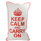 Keep Calm Pillow in Red on White