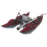 Oswego Pontoon Boat in Burgundy