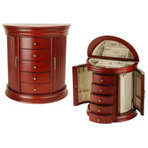 Round Queen Anne Cherry Jewelry Box