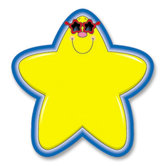 Star Cutouts, 5-1/4"x5-1/4", 36 Pieces, Yellow/Blue