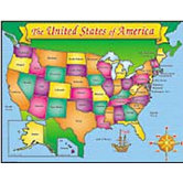 Usa Map Friendly Chart 17x22