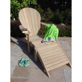 Roble Wood Adirondack Chair with Ottoman