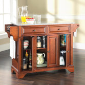 DO NOT SET LIVE!LaFayette Kitchen Island with Solid Granite Top in Classic Cherry