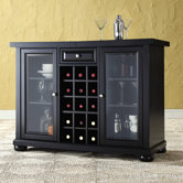 Alexandria Sliding Top Bar Cabinet in Black