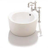 Giro Round Bathroom Vessel Sink in White