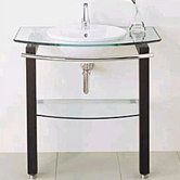 L' Expression Minimalist Table and Bathroom Sink in Wenge