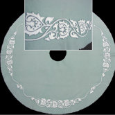Pecs Tree Skirt in Silver Grey and Periwinkle on Sky Grey
