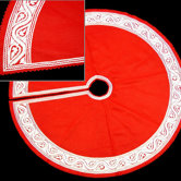 Great Plain Tree Skirt in White and Red