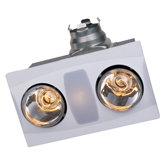 Two Bulb Quiet Bathroom Heater Fan with Light