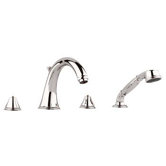 Geneva Double Handle Roman Thermostatic Tub Faucet with Hand Shower