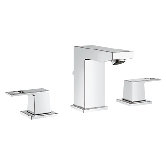 Eurocube Widespread Bathroom Sink Faucet with Double Lever Handles