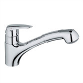 Eurodisc Low Profile Pull Out Single Handle Single Hole Kitchen Faucet