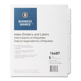 Index Dividers, Unpunched, 5-Tab, 25 Sets per Box, White