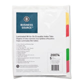 Write-on Tab Indexes, 5-Tab, 11"x8-1/2", 5 Tabs/ST, Multi