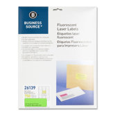 Laser Labels, Fluorescent, 1"x2-5/8", 750 per Pack, Neon Green