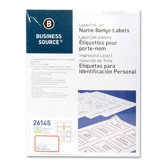 Name Badge, Laser, 2-1/3"x3-3/8", 400 per Pack, White/Red