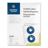Label, CD/DVD, Inkjet, Glossy, 20 per Pack, White