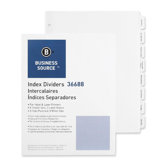 Index Dividers, 3HP, Reinforced, 8-Tab, 5 ST per Pack, White
