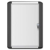 Acrylic Enclosed Magntc Dry-erase Boards, w/Lock/Key, 3'x4', White Board/Aluminum Frame