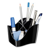 Desktop Organizer,4 Compartments,4-3/5"x3-1/2"x3-4/5",Black