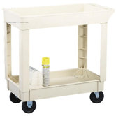 2-Shelf Utility Cart, 200Lb Cap, 40-3/8"x25-1/2"x33", Beige
