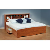 Cherry Monterey King Storage Platform Bed