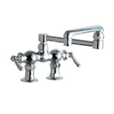 772 Above Deck Mount Double Handle Centerset Pot Filler Faucet with Double Jointed Swing Spout