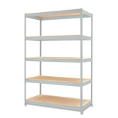 Heavy-duty Industrial Shelving Unit, 48"x24"x72", Light Gray