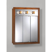 Surface Mount Cabinet with Three Bulbs in Honey Oak