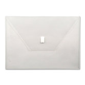 Poly Envelope,Hook and Loop Closure,13"x9-3/8", Clear