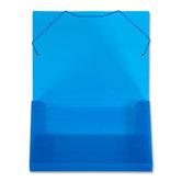 Translucent Document Files, 1" Capacity, 13"x1"x9-3/4", Blue/Clear