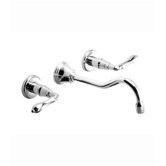 Victorian Wall Mounted Bathroom Faucet with Double Lever Handles