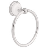 Bellini Towel Ring in Polished Chrome/White