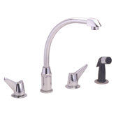 Two-Handle Widespread Kitchen Faucet with Side Spray and Hose