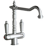 Victoria Double Handle Single Hole ADA Compliant Kitchen Faucet with Soap Dispenser and Optional Butler Cleaner