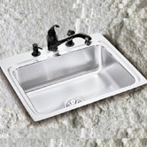 Lustertone 15" x 15" Self-Rimming Stainless Steel Bar Sink Set