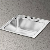 Lustertone 25" x 22" Stainless Steel Kitchen Sink Set