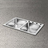 Pacemaker Gourmet 33" x 22" Single Hole Double Bowl Sink Set