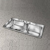 Lusterstone Gourmet 43" x 22" Double Bowl Sink Set