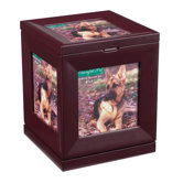 Revolving Pet Memorial Box in Mahogany