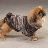Metallic Turtleneck Dog Sweaters with Poms
