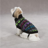 Warm Hearts Dog Sweater in Black