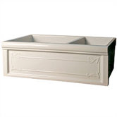 Luberon Art Nouveau Fireclay Double Farmhouse Sink in White