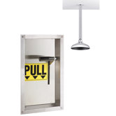 Safe-T-Zone Wall Mount Emergency Deluge Shower with Fully Recessed Wall Activator