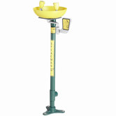 Eyesaver  Pedestal Mounted Eye / Face Wash with Abs Bowl, Dual Spray Heads and Flip Top Dust Covers