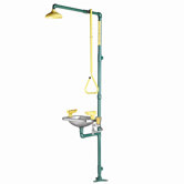 Safe-T-Zone Floor Mount Combination Shower with  Eye / Face Wash with Stainless Steel Bowl, Deluge Showerhead