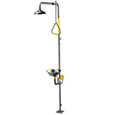 Safe-T-Zone Floor Mount  Combination Station with  Eye / Face Wash with Twin Sprays and Stainless Steel Bowl
