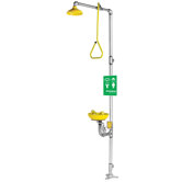 Safe-T-Zone Floor Mount Combination Station with Abs Bowl, Deluge Showerhead and Pull Rod