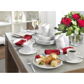 Kaffeeservice Set "Ecco" aus Porzellan in Wei&szlig;