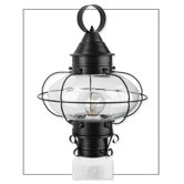 Cottage Onion One Light Outdoor Medium Post Mount Lantern in Black